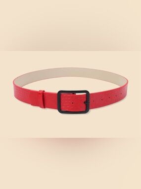 BNWT PU Red belt with black buckle